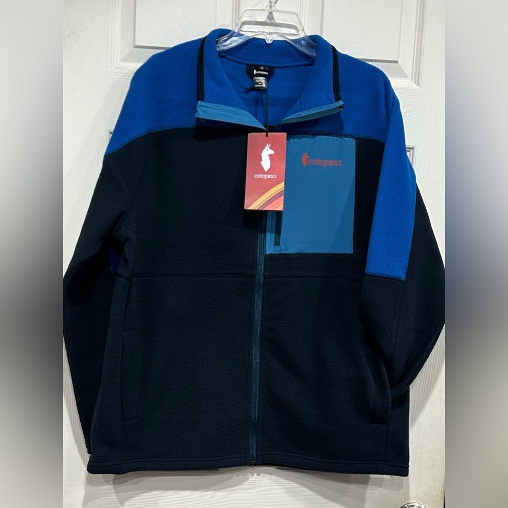 Cotopaxi Men's Large Abrazo Fleece Full-Zip Jacket Blue Atlantic Carbon Grey NWT